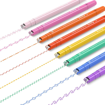 8-Pack Dual-Tip Roller Pattern Highlighters