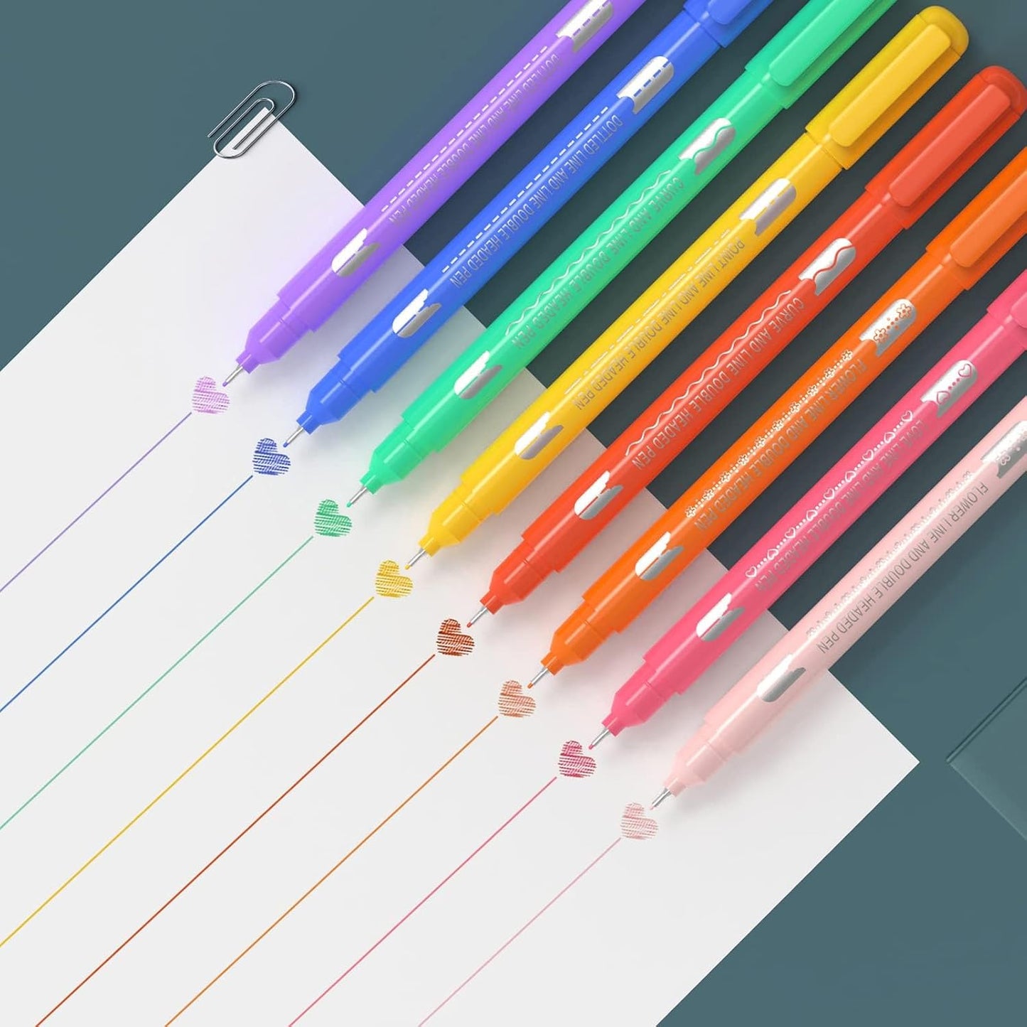 8-Pack Dual-Tip Roller Pattern Highlighters